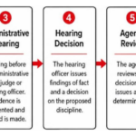 Process flow of a civil service disciplinary appeal from notice to court review